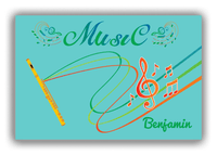 Thumbnail for Personalized School Band Canvas Wrap & Photo Print IV - Teal Background - Flute - Front View