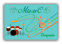 Thumbnail for Personalized School Band Canvas Wrap & Photo Print IV - Teal Background - Drum Kit - Front View