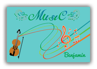 Thumbnail for Personalized School Band Canvas Wrap & Photo Print IV - Teal Background - Violin - Front View