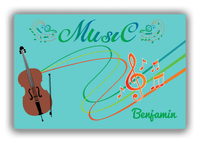 Thumbnail for Personalized School Band Canvas Wrap & Photo Print IV - Teal Background - Cello - Front View
