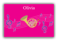 Thumbnail for Personalized School Band Canvas Wrap & Photo Print V - Pink Background - French Horn - Front View