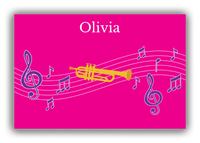 Thumbnail for Personalized School Band Canvas Wrap & Photo Print V - Pink Background - Trumpet - Front View