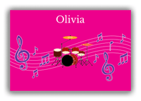 Thumbnail for Personalized School Band Canvas Wrap & Photo Print V - Pink Background - Drum Kit - Front View