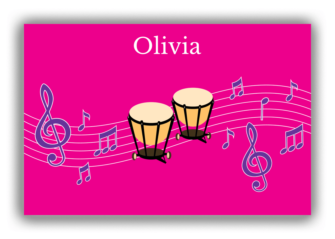 Personalized School Band Canvas Wrap & Photo Print V - Pink Background - Timpani - Front View