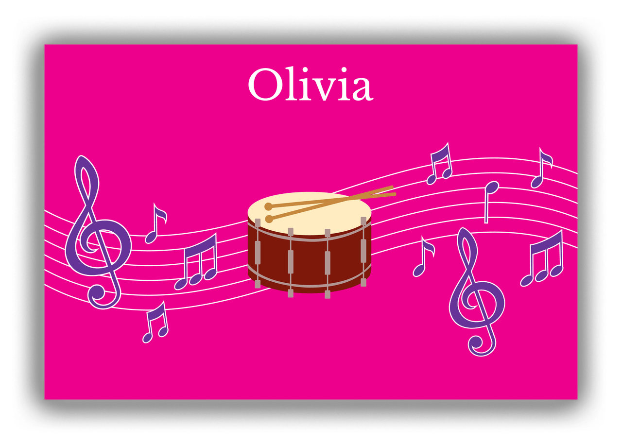 Personalized School Band Canvas Wrap & Photo Print V - Pink Background - Snare - Front View