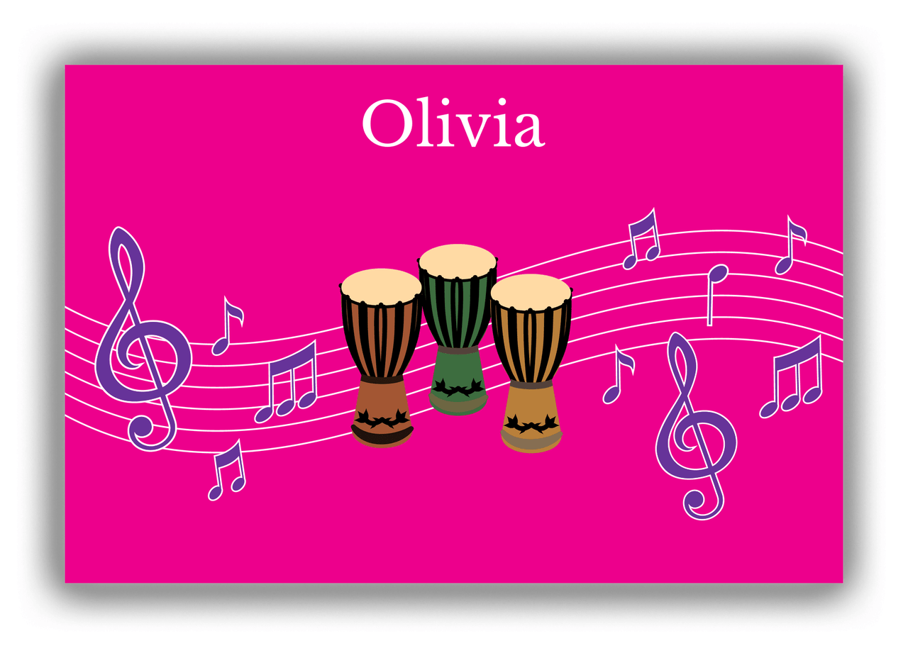 Personalized School Band Canvas Wrap & Photo Print V - Pink Background - Congas - Front View