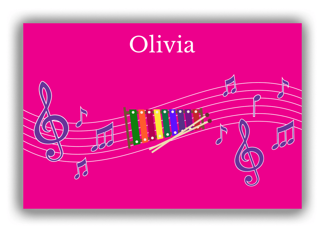 Personalized School Band Canvas Wrap & Photo Print V - Pink Background - Xylophone - Front View
