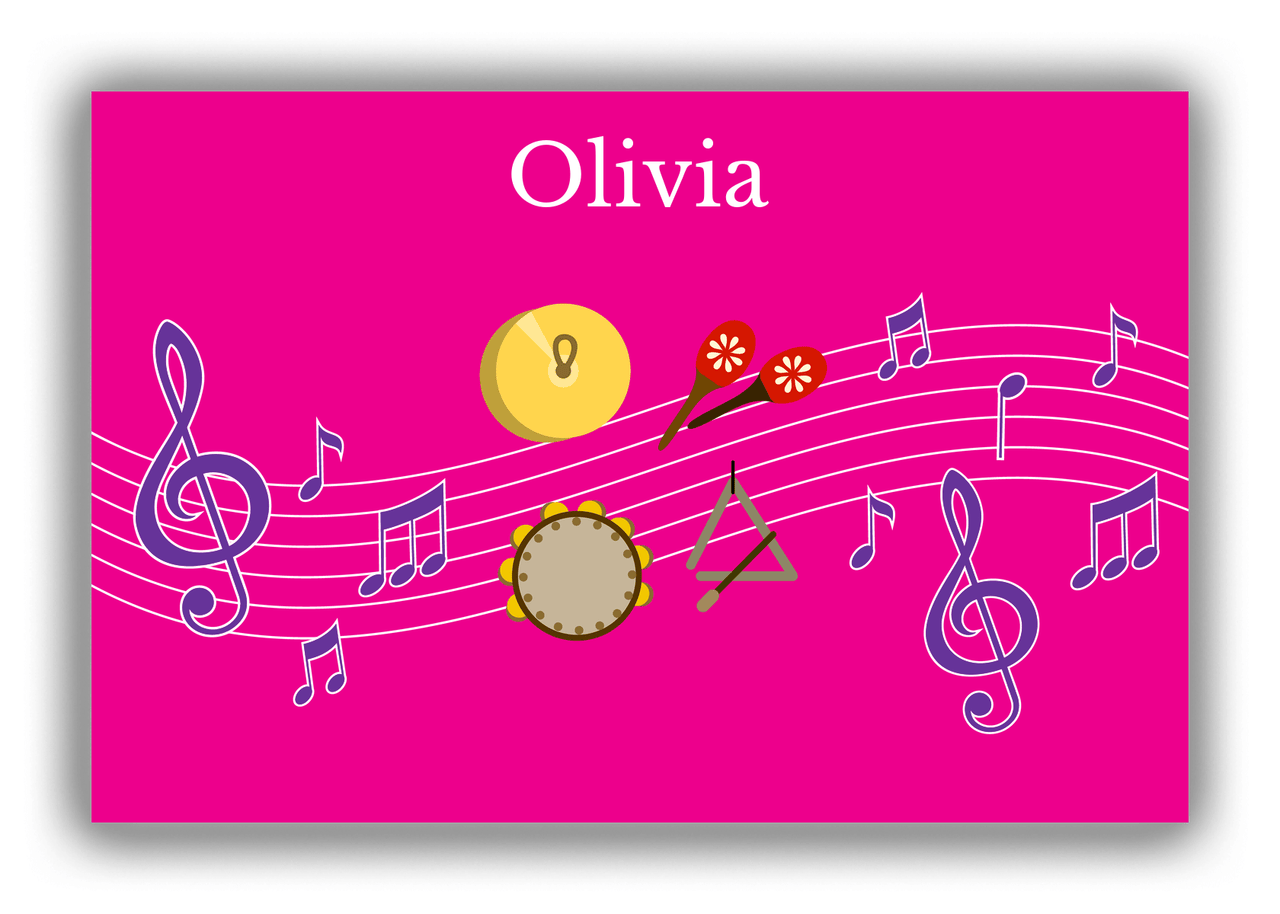 Personalized School Band Canvas Wrap & Photo Print V - Pink Background - Hand Percussion - Front View