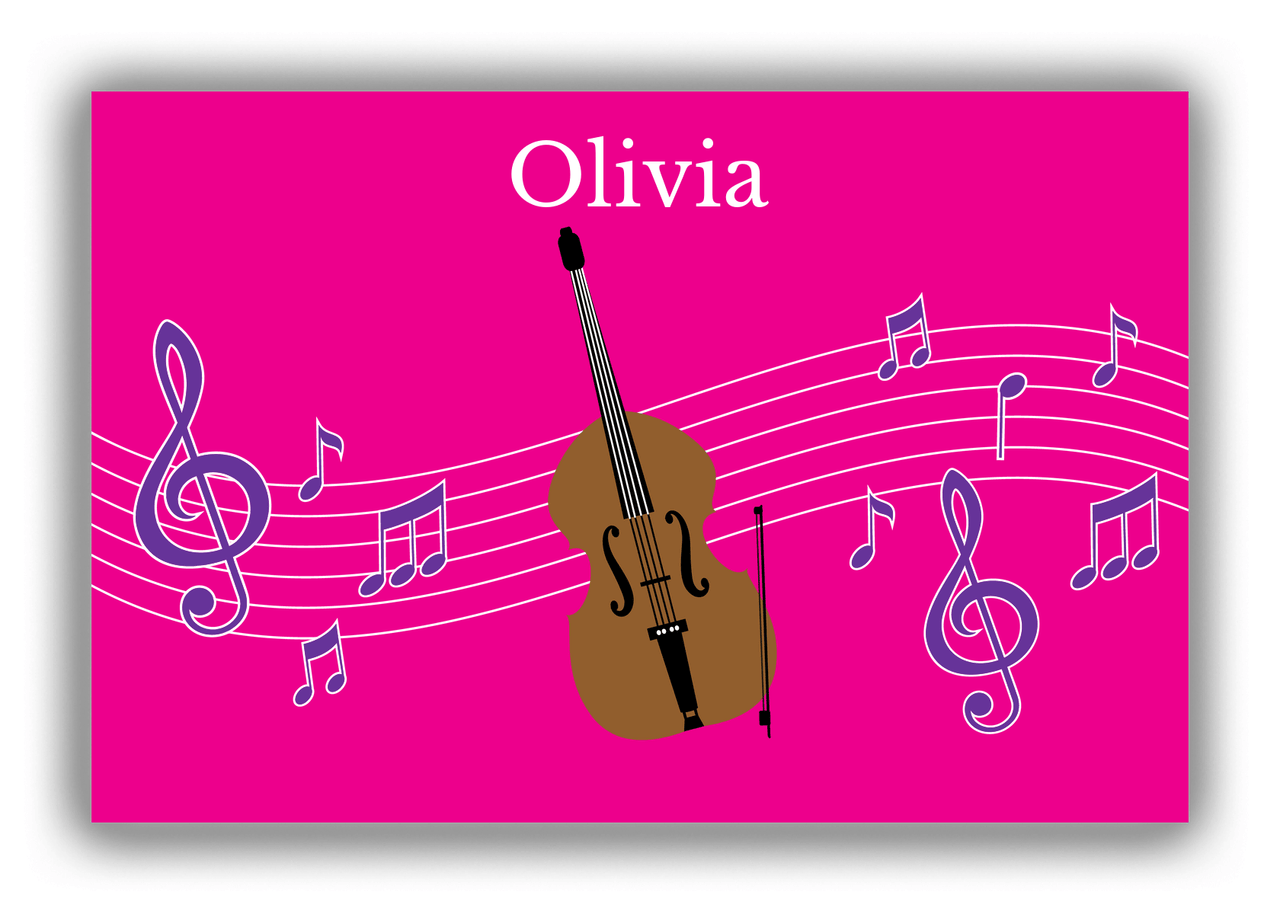 Personalized School Band Canvas Wrap & Photo Print V - Pink Background - Bass - Front View