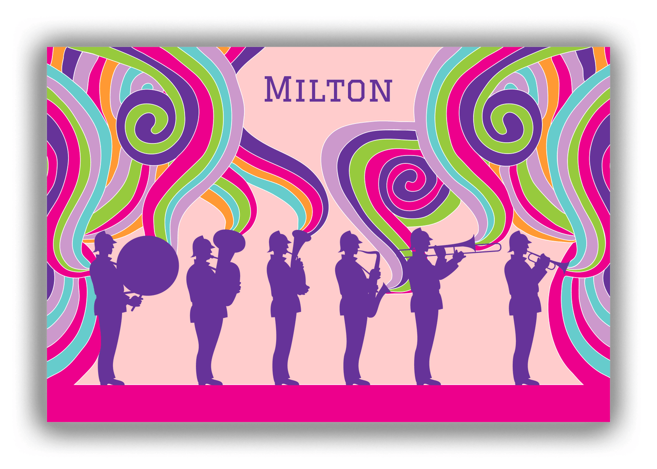 Personalized School Band Canvas Wrap & Photo Print VI - Pink Background - Front View