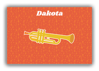 Thumbnail for Personalized School Band Canvas Wrap & Photo Print VII - Orange Background - Trumpet - Front View