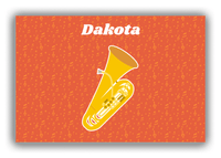 Thumbnail for Personalized School Band Canvas Wrap & Photo Print VII - Orange Background - Baritone - Front View