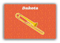 Thumbnail for Personalized School Band Canvas Wrap & Photo Print VII - Orange Background - Trombone - Front View