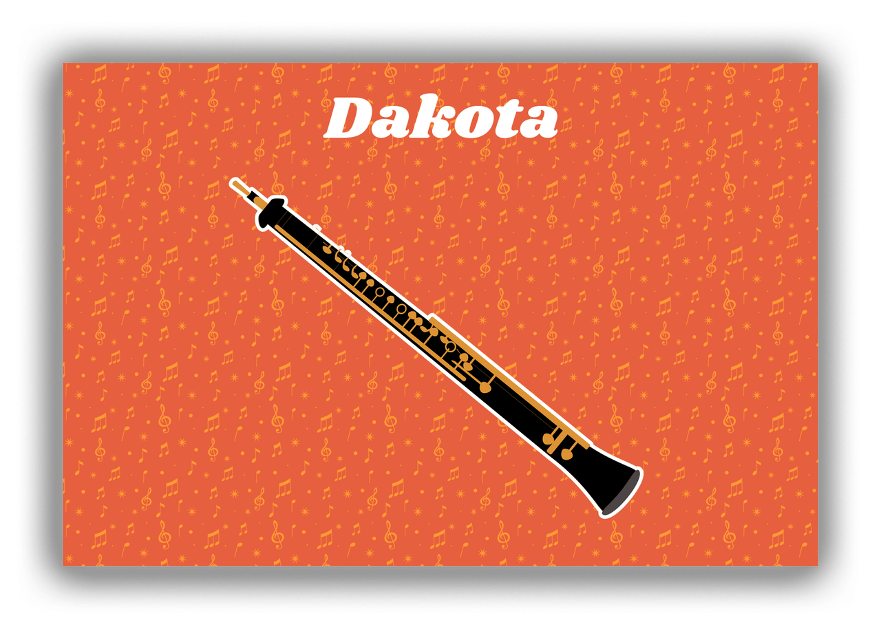Personalized School Band Canvas Wrap & Photo Print VII - Orange Background - Oboe - Front View