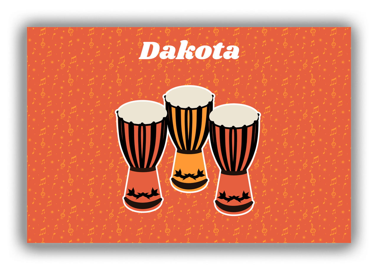 Personalized School Band Canvas Wrap & Photo Print VII - Orange Background - Congas - Front View