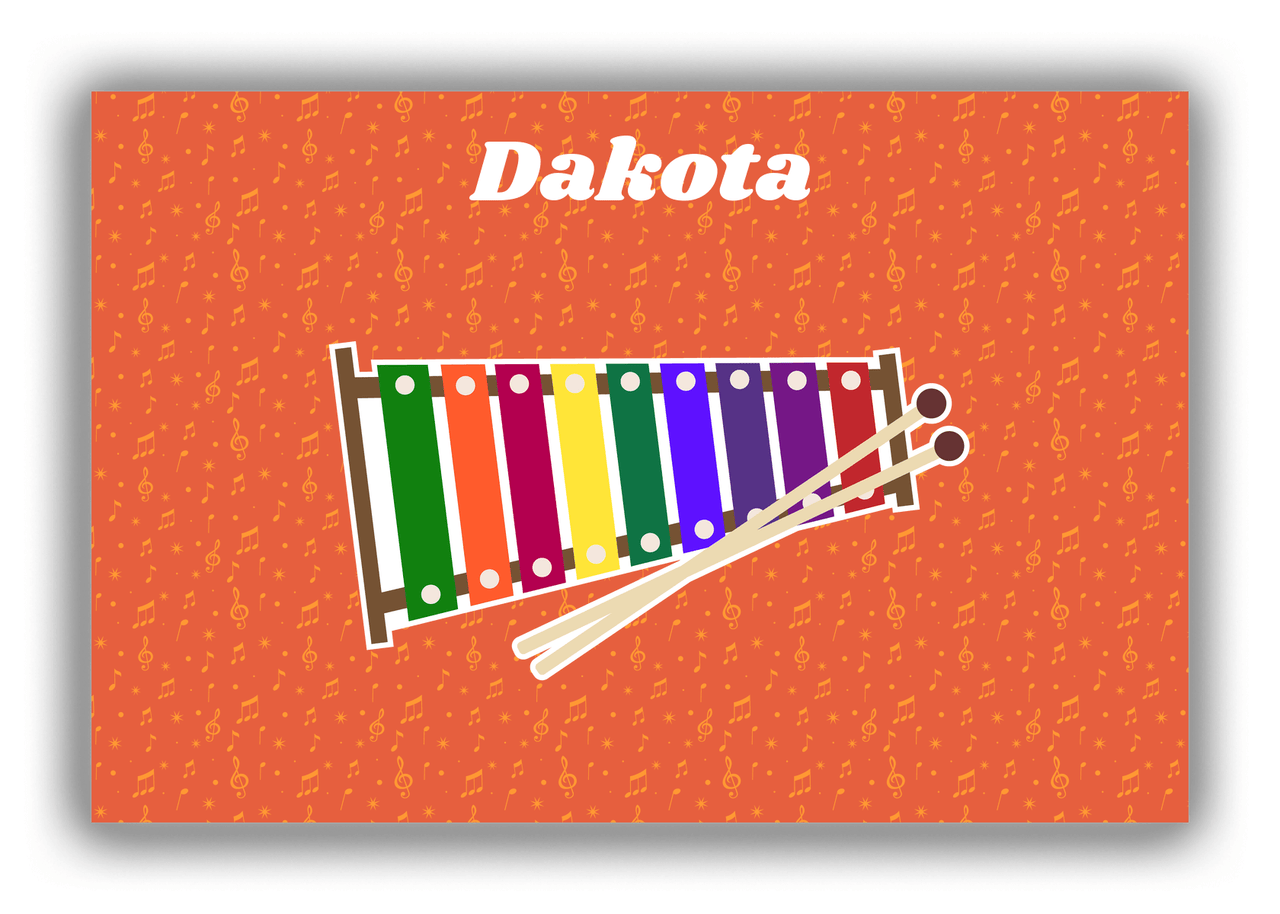 Personalized School Band Canvas Wrap & Photo Print VII - Orange Background - Xylophone - Front View