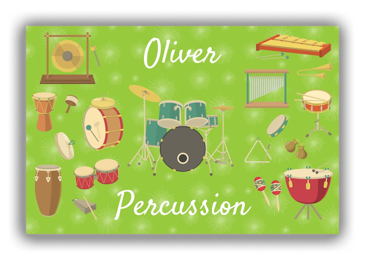 Personalized School Band Canvas Wrap & Photo Print VIII - Green Background - Front View