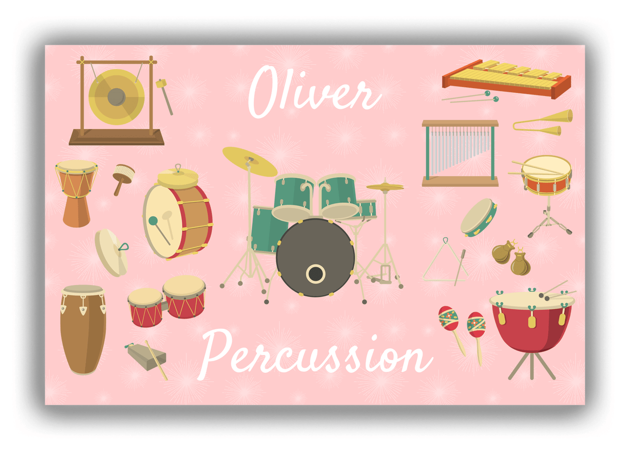 Personalized School Band Canvas Wrap & Photo Print VIII - Pink Background - Front View