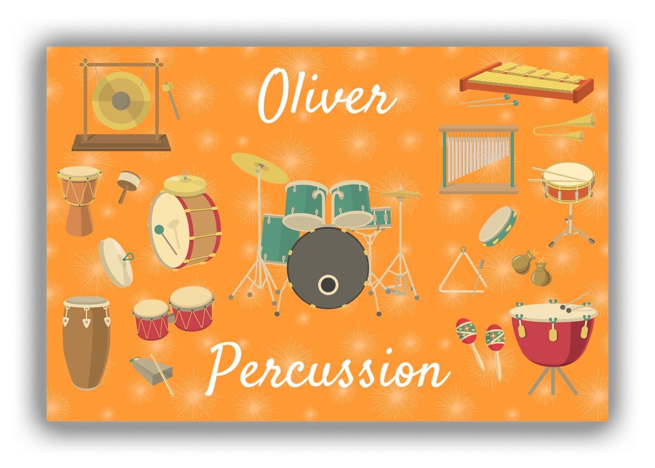 Personalized School Band Canvas Wrap & Photo Print VIII - Orange Background - Front View