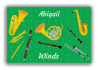 Thumbnail for Personalized School Band Canvas Wrap & Photo Print X - Green Background - Front View