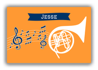 Thumbnail for Personalized School Band Canvas Wrap & Photo Print XI - Orange Background - French Horn - Front View