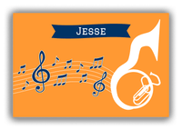 Thumbnail for Personalized School Band Canvas Wrap & Photo Print XI - Orange Background - Sousaphone - Front View