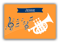 Thumbnail for Personalized School Band Canvas Wrap & Photo Print XI - Orange Background - Piccolo Trumpet - Front View
