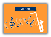 Thumbnail for Personalized School Band Canvas Wrap & Photo Print XI - Orange Background - Saxophone - Front View
