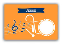 Thumbnail for Personalized School Band Canvas Wrap & Photo Print XI - Orange Background - Percussion - Front View