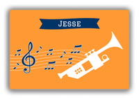 Thumbnail for Personalized School Band Canvas Wrap & Photo Print XI - Orange Background - Trumpet - Front View