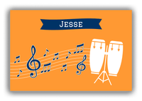 Thumbnail for Personalized School Band Canvas Wrap & Photo Print XI - Orange Background - Congas - Front View