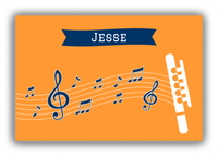 Thumbnail for Personalized School Band Canvas Wrap & Photo Print XI - Orange Background - Flute - Front View