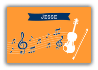 Thumbnail for Personalized School Band Canvas Wrap & Photo Print XI - Orange Background - Violin - Front View