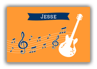 Thumbnail for Personalized School Band Canvas Wrap & Photo Print XI - Orange Background - Electric Guitar - Front View