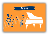 Thumbnail for Personalized School Band Canvas Wrap & Photo Print XI - Orange Background - Piano - Front View
