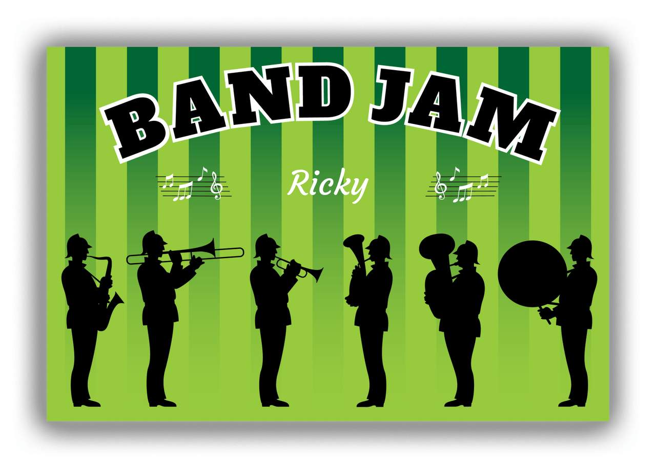 Personalized School Band Canvas Wrap & Photo Print XII - Green Background - Front View