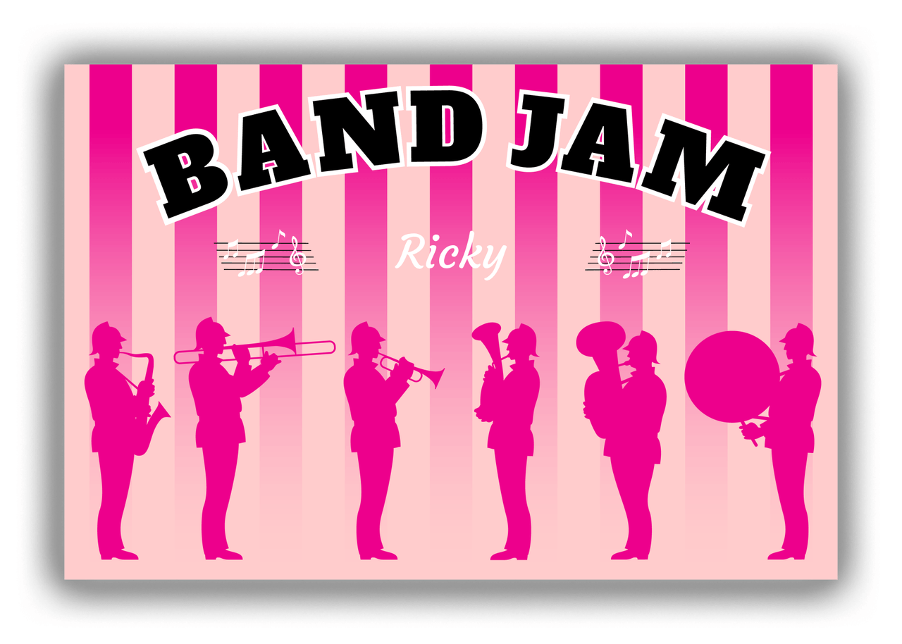 Personalized School Band Canvas Wrap & Photo Print XII - Pink Background - Front View