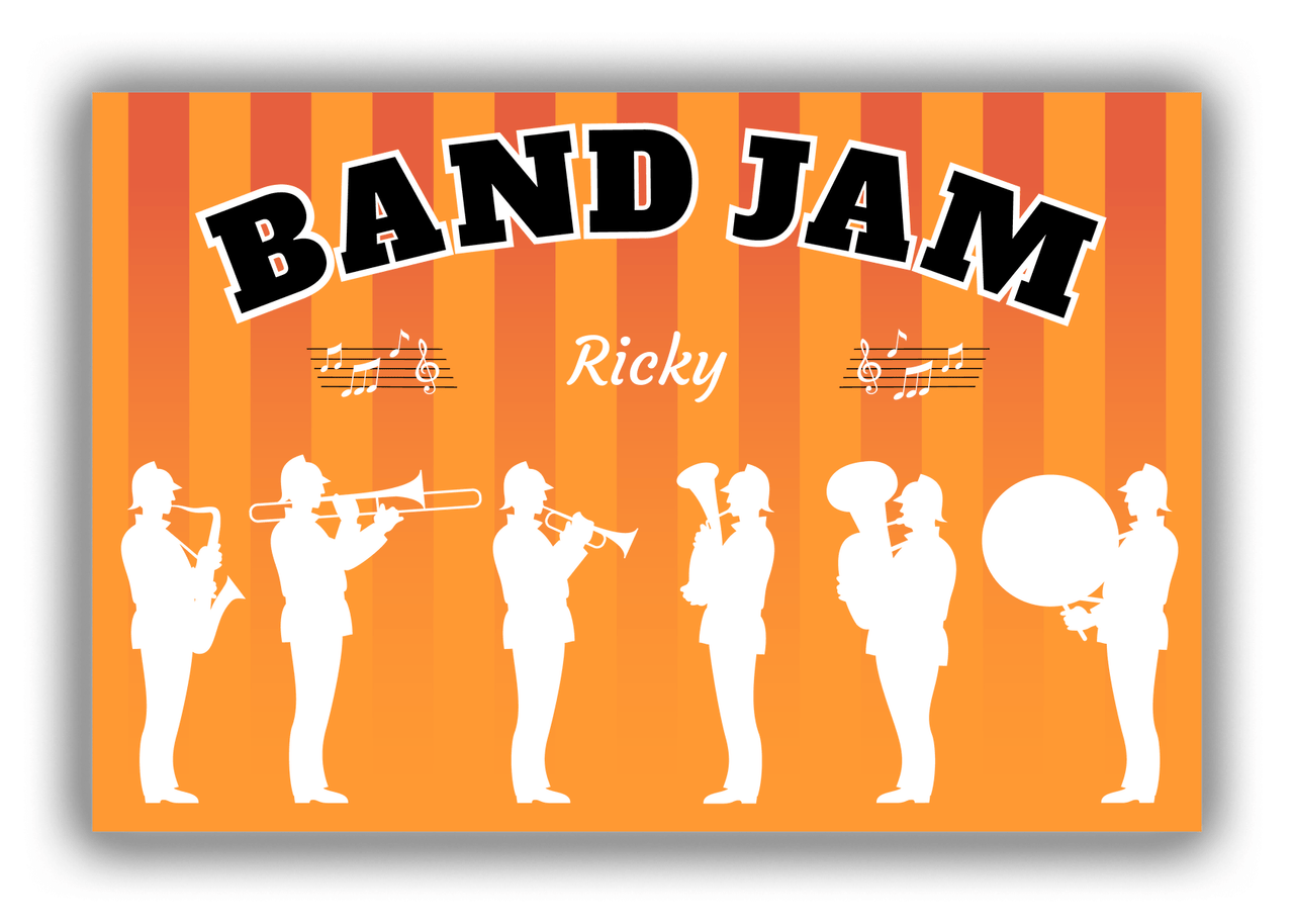 Personalized School Band Canvas Wrap & Photo Print XII - Orange Background - Front View