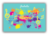 Thumbnail for Personalized School Band Canvas Wrap & Photo Print XIII - Teal Background - Trumpet - Front View