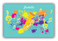 Thumbnail for Personalized School Band Canvas Wrap & Photo Print XIII - Teal Background - Baritone - Front View