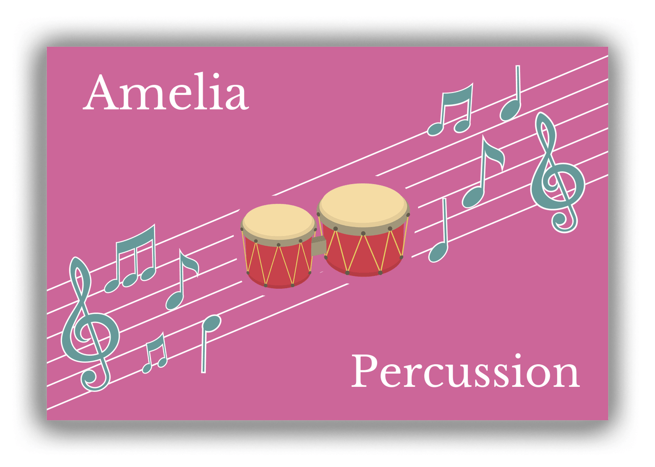 Personalized School Band Canvas Wrap & Photo Print XIV - Pink Background - Percussion VIII - Front View