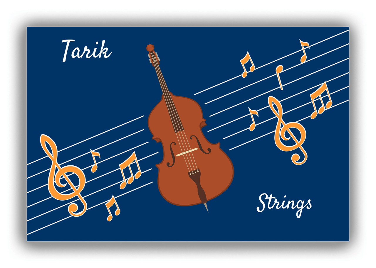 Personalized School Band Canvas Wrap & Photo Print XV - Blue Background - Strings I - Front View