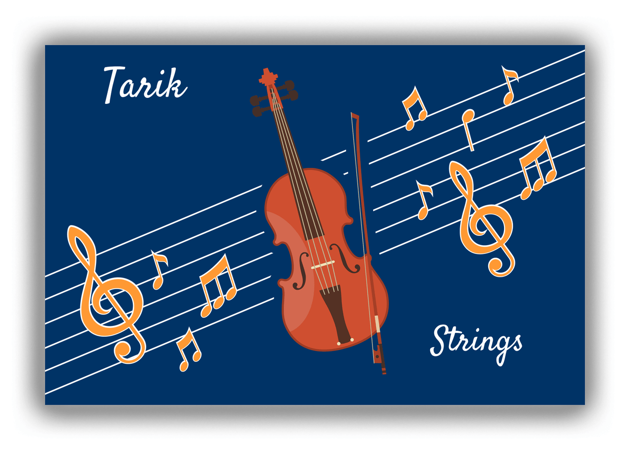 Personalized School Band Canvas Wrap & Photo Print XV - Blue Background - Strings III - Front View
