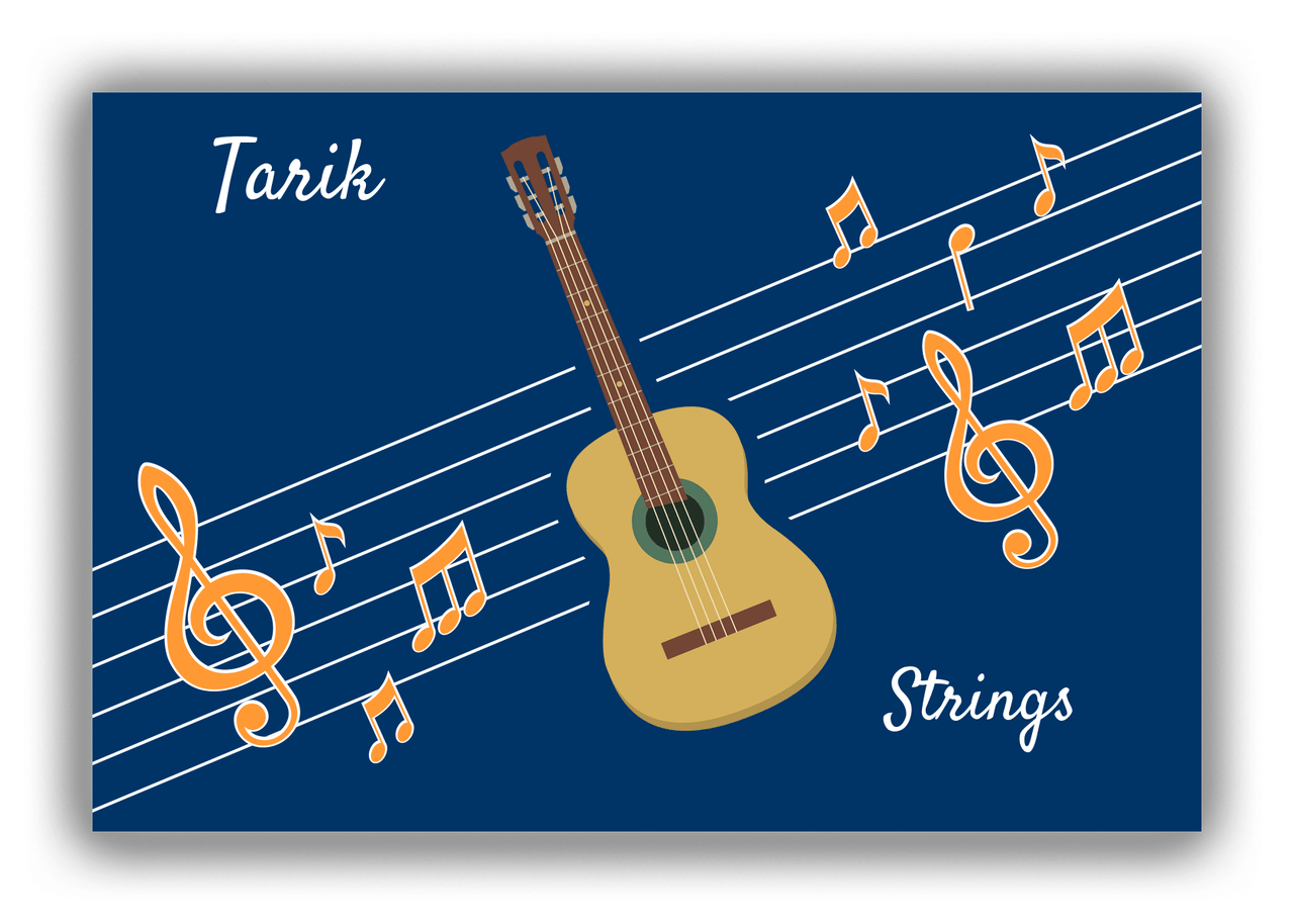 Personalized School Band Canvas Wrap & Photo Print XV - Blue Background - Strings VI - Front View