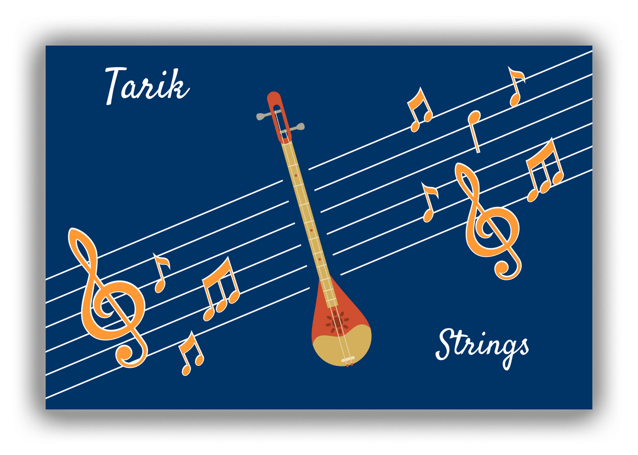 Personalized School Band Canvas Wrap & Photo Print XV - Blue Background - Strings VIII - Front View
