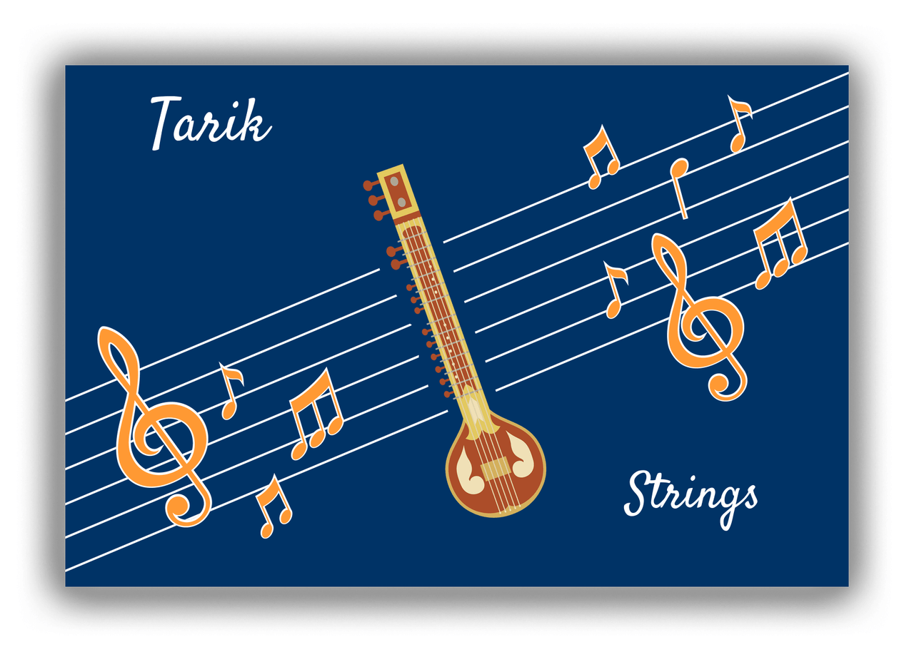 Personalized School Band Canvas Wrap & Photo Print XV - Blue Background - Strings IX - Front View