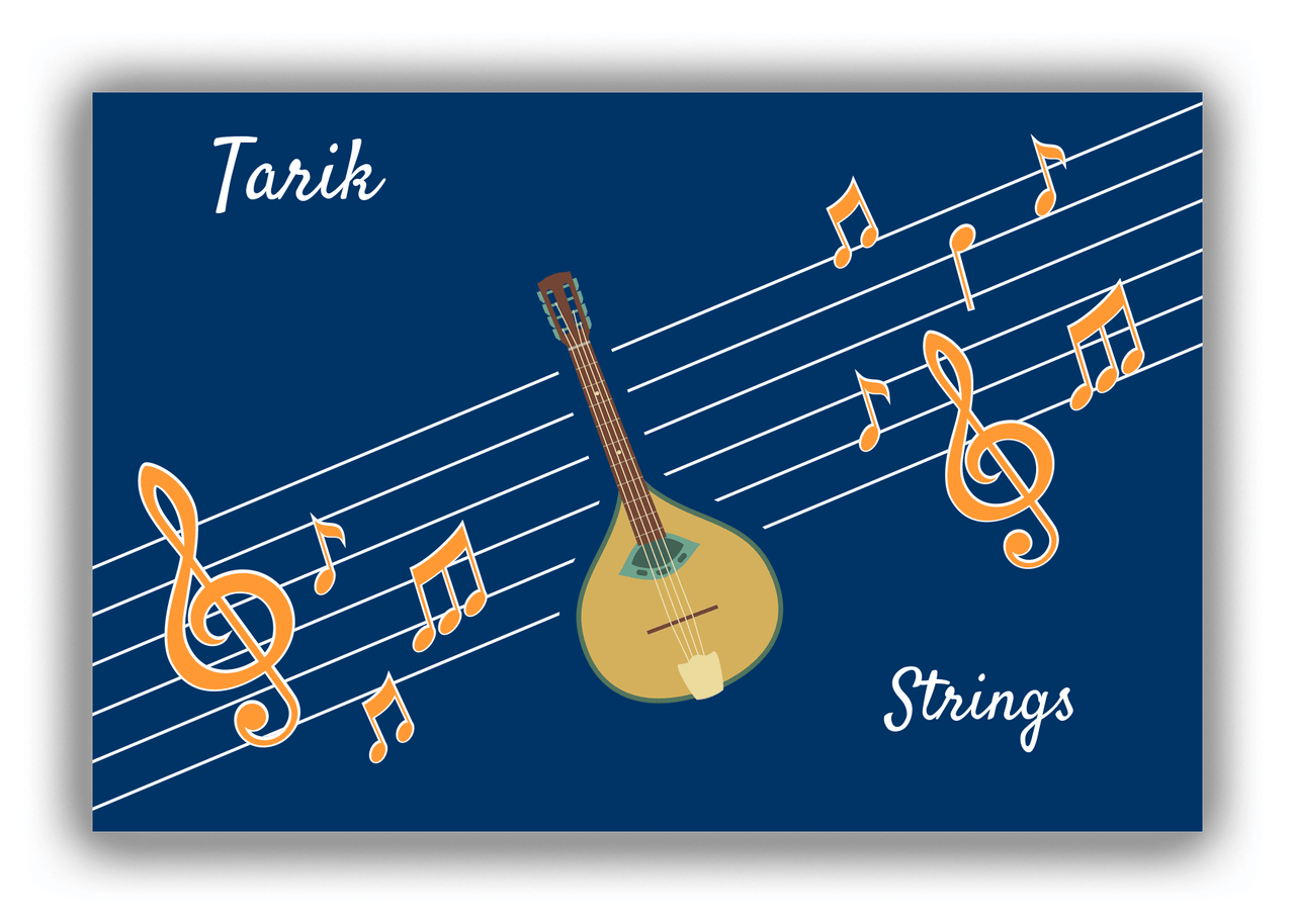 Personalized School Band Canvas Wrap & Photo Print XV - Blue Background - Strings X - Front View