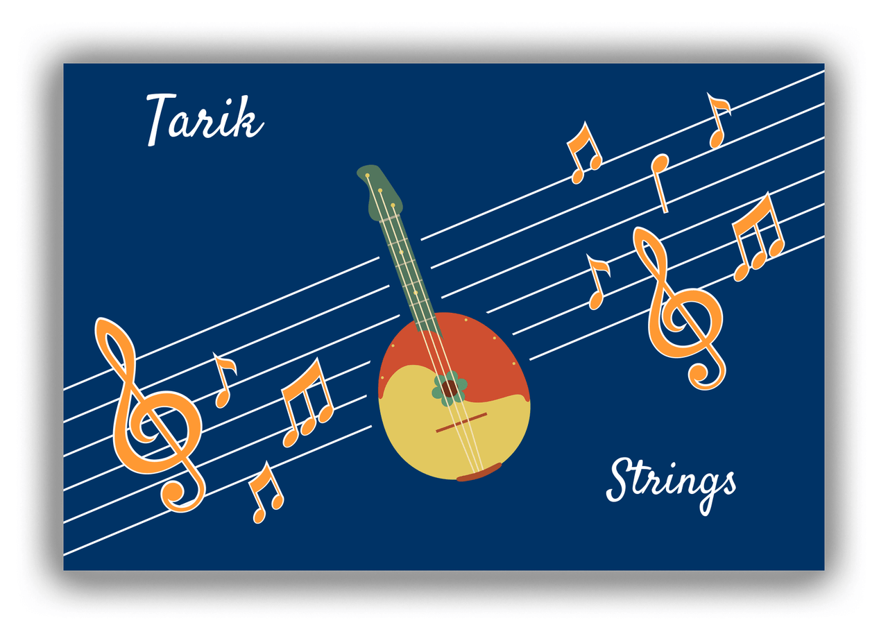 Personalized School Band Canvas Wrap & Photo Print XV - Blue Background - Strings XI - Front View