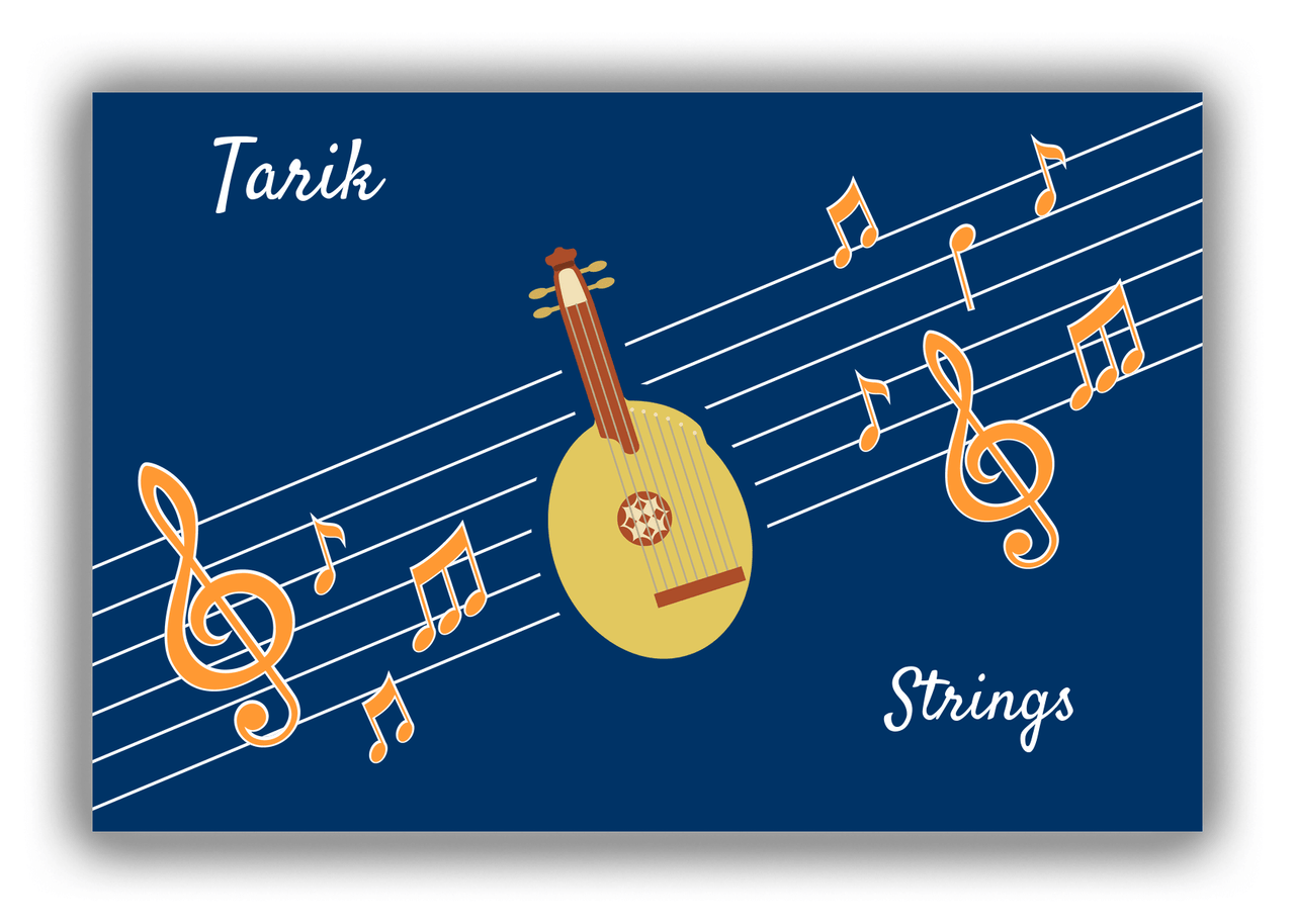 Personalized School Band Canvas Wrap & Photo Print XV - Blue Background - Strings XII - Front View