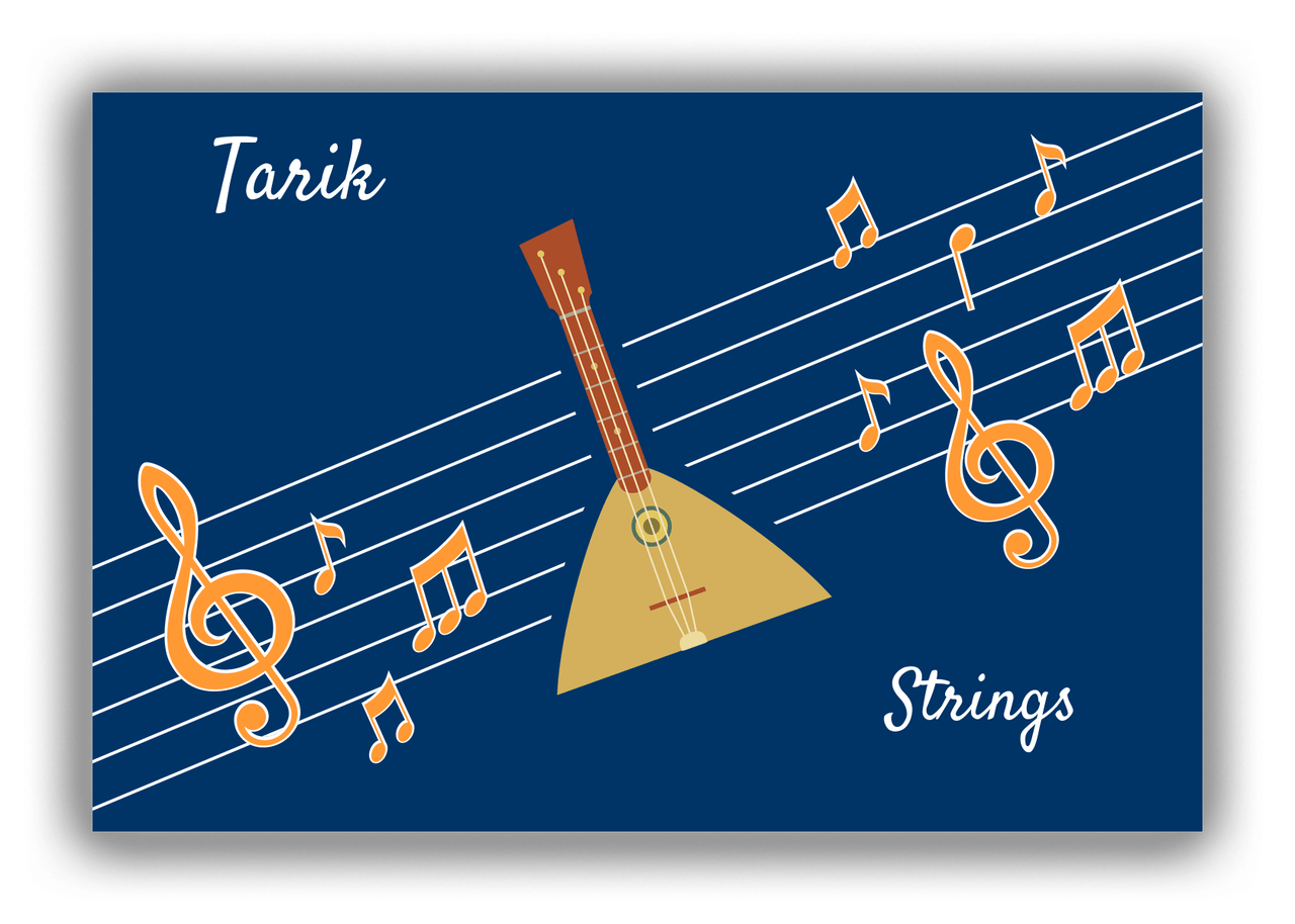 Personalized School Band Canvas Wrap & Photo Print XV - Blue Background - Strings XIII - Front View